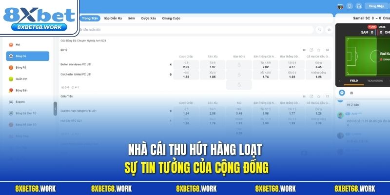 Nhà cái thu hút hàng loạt sự tin tưởng của cộng đồng