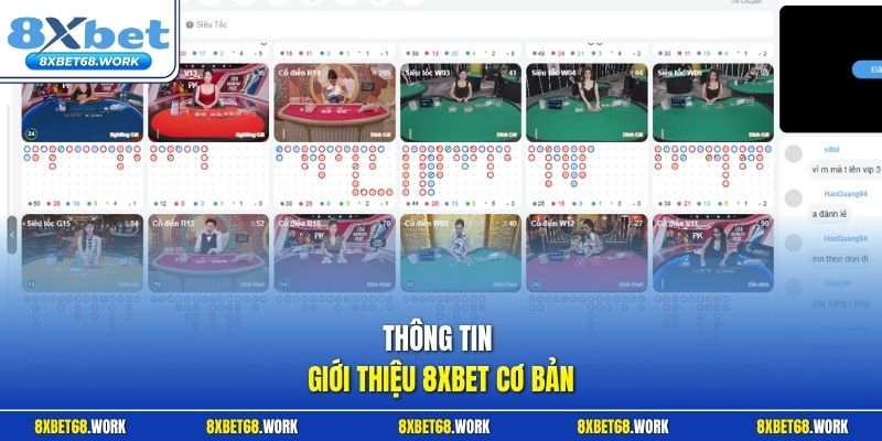Thông tin giới thiệu 8xbet cơ bản